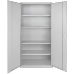 ADB Werkzeugschrank 40956, Aus Metall, 4 Böden, Lichtgrau, 92 X 195 X 42cm