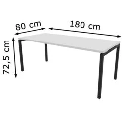 Quadrifoglio Schreibtisch Idea+ 01, Maße: 180 X 80cm, Weiß / Dunkelgrau -Kerkmann-Shop e7b264c319b4b8888fc31debbf857a280d045032 schreibtisch quadrifoglio idea plus 01