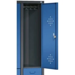 CP-Möbel Spind S 2000 Classic, Mit Sockel, Anthrazit / Blau, 4 Abteile Mit 8 Fächern, BxT: 119 X 50cm -Kerkmann-Shop e915b50848e841f3e14aeb46944f73ad8ca2e535 spind cp moebel s 2000 classic anthrazit blau