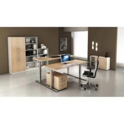 Hammerbacher Schreibtisch XDSM 18, Eiche, Elektrisch Höhenverstellbar, 180 X 100cm, Freiform -Kerkmann-Shop e93053d8e2b117259a76e259d1524c60443dab2e schreibtisch hammerbacher xdsm 18 eiche