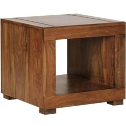 Wohnling Couchtisch WL1.216, Sheesham, Aus Massivholz, 50 X 45 X 50cm, Quadratisch