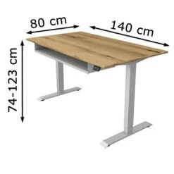 Kerkmann Schreibtisch Small Office, 10031055, Elektrisch Verstellbar, 140 X 74-123 X 80cm, Eiche -Kerkmann-Shop ed391cb943ea80275a4debbbc30b3dec552b6d83 schreibtisch kerkmann small office 10031055