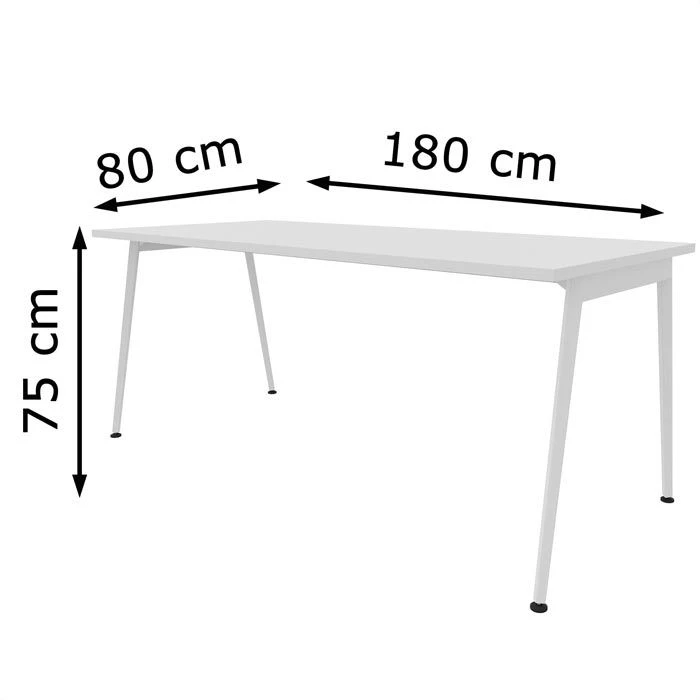 Quadrifoglio Schreibtisch X3-Serie, Weiß / Weiß, Maße: 180 X 80cm 6 Quadrifoglio Schreibtisch X3-Serie, Weiß / Weiß, Maße: 180 X 80cm – Bild 4