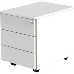 Kerkmann Rollcontainer Move 1 4647, Holz, Weiß, Mit 3 Schüben, Abschließbar