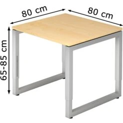 Hammerbacher Schreibtisch R-Serie, Ahorn, Höhenverstellbar, 80 X 65-85 X 80cm -Kerkmann-Shop f3f644bb2d88d11aec3a7b2502815ad4decdabcc schreibtisch hammerbacher r serie ahorn