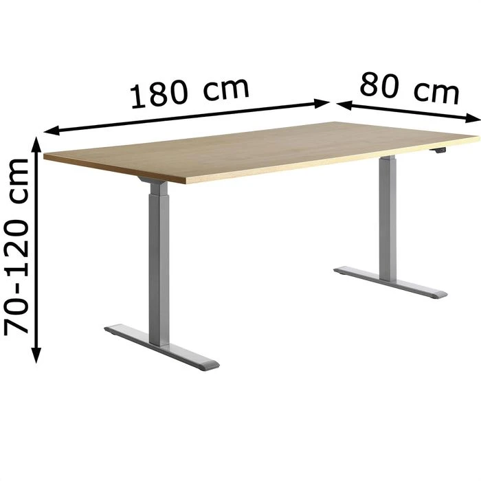 Topstar Schreibtisch E-Table,TTS18080GA, Elektrisch Höhenverst., 180 X 70-120 X 80cm, Ahorn 7 Topstar Schreibtisch E-Table,TTS18080GA, Elektrisch Höhenverst., 180 X 70-120 X 80cm, Ahorn – Bild 5