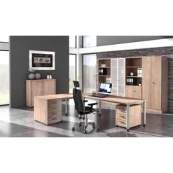 Hammerbacher Schreibtisch H-Serie, Nussbaum, Höhenverstellbar, 180 X 68,5-81 X 80cm -Kerkmann-Shop fb99f989dd3b9023c2eee51a8f2f0407a1b9b396 schreibtisch hammerbacher h serie nussbaum