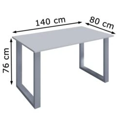 VCM Schreibtisch Lona, 914775, Grau, Maße: 140 X 80cm -Kerkmann-Shop fcb1de6611eb9f9475df822cd968486487165b76 schreibtisch vcm lona 914775 grau